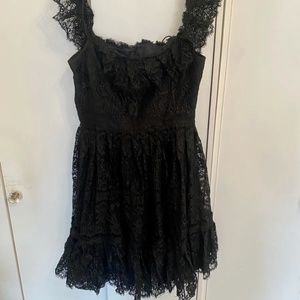 Marchesa Notte Lace Off The Shoulder Pleated Dress Size 6 US (10 UK)